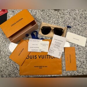 Louis Vuitton Polarized Gold Sunglasses